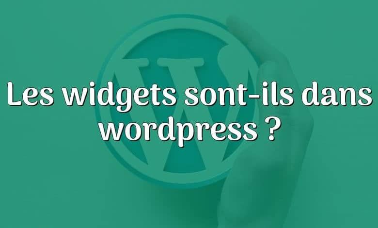 Les widgets sont-ils dans wordpress ?